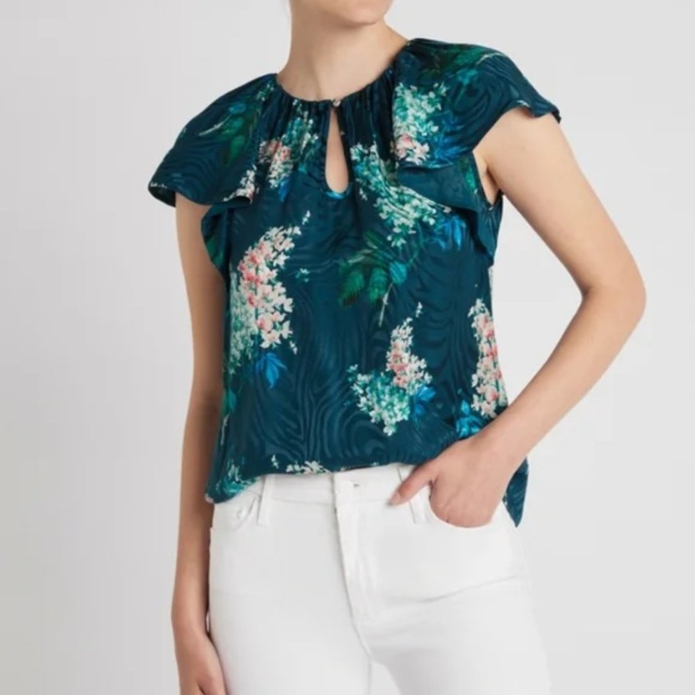 NWT - Rebecca Taylor SS Hydrangea Silk Blend Blo…